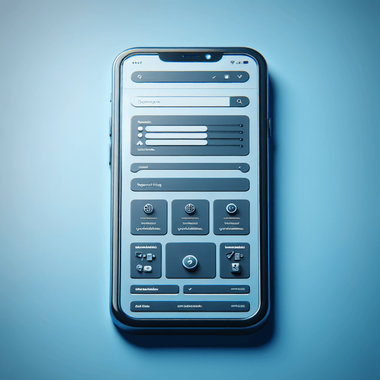 A close-up image of a modern smartphone displaying a responsive design with recognizable website elements and interactive user interface icons.