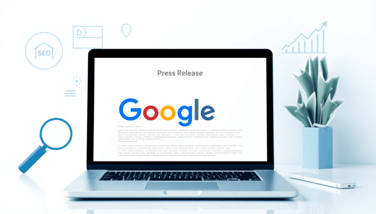 google showing press release