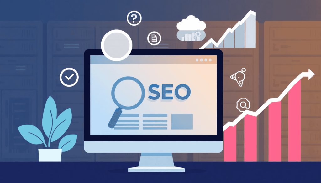 SEO analysis with growth indicators